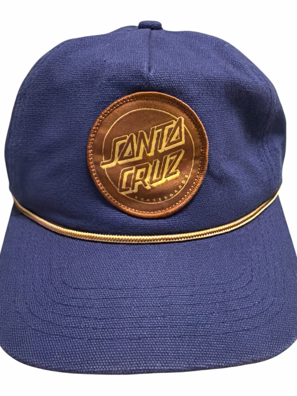 Santa Cruz Blue Snapback Baseball Cap Hat 90s Y2K skateboard style logo Patch - Picture 1 of 5